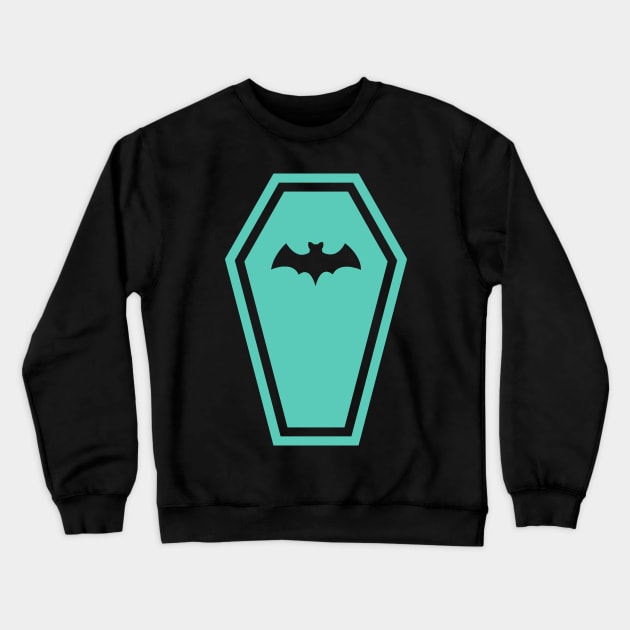 Mint Pastelgoth Vampire Bat Coffin Crewneck Sweatshirt by UndrDesertMoons